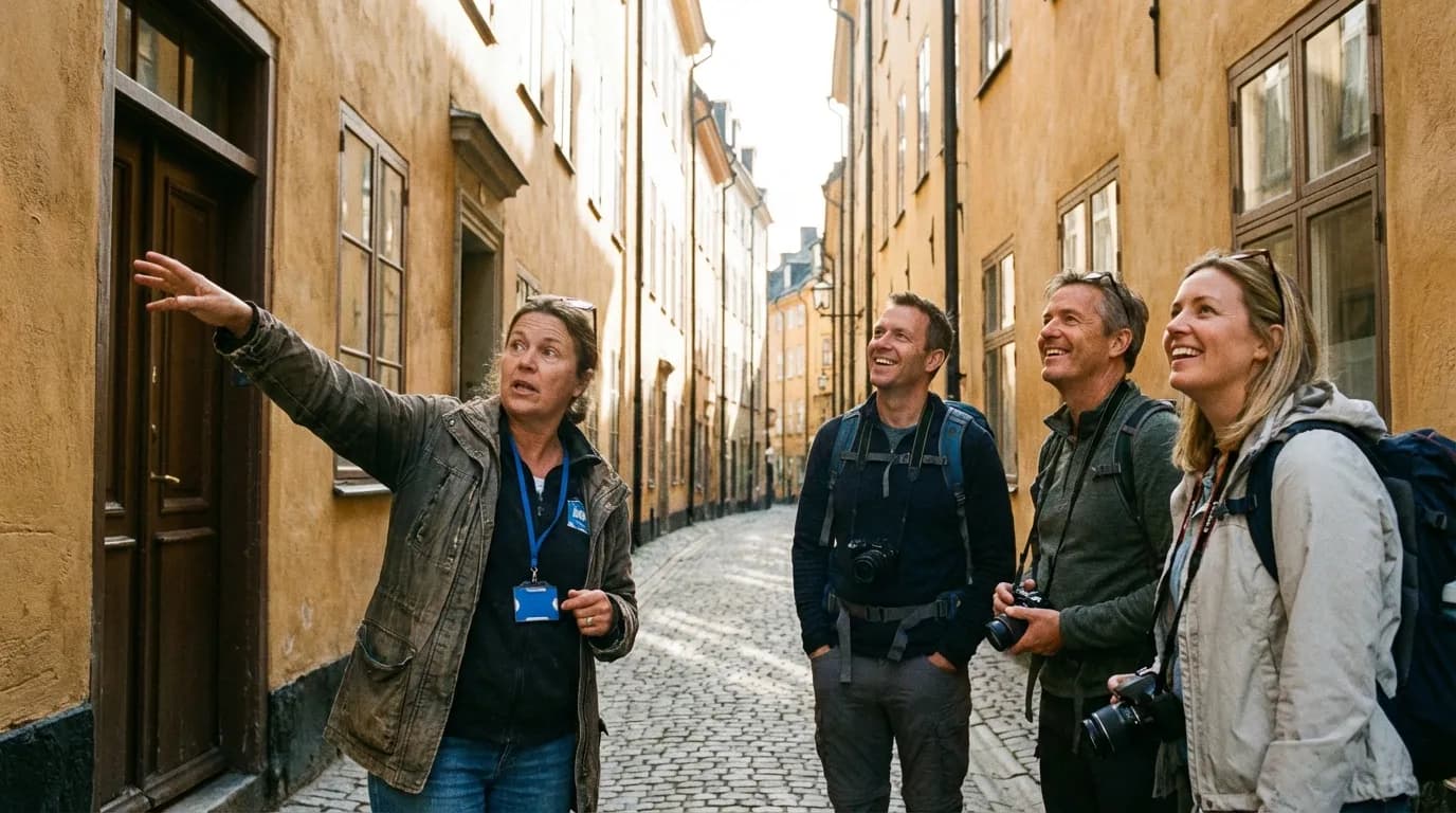 Två män skakar hand utomhus framför en tegelbyggnad. Tre personer ler bakom. Bilar syns i bakgrunden